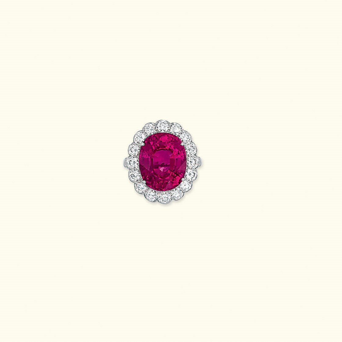 A RUBELLITE TOURMALINE AND DIAMOND RING