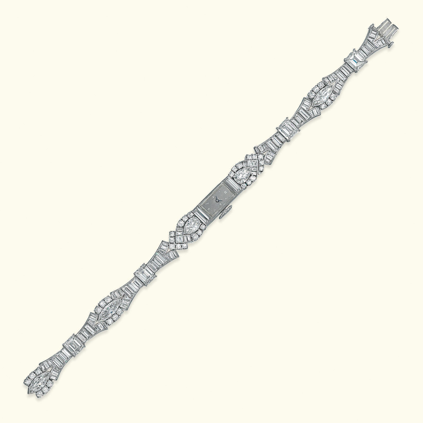A LADY'S DIAMOND WRISTWATCH