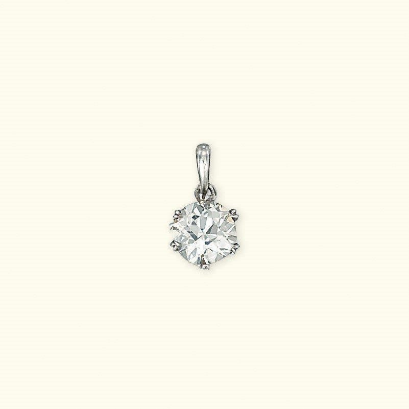 A DIAMOND SINGLE-STONE PENDANT