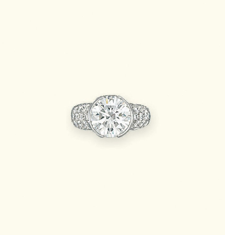 A DIAMOND SINGLE-STONE RING