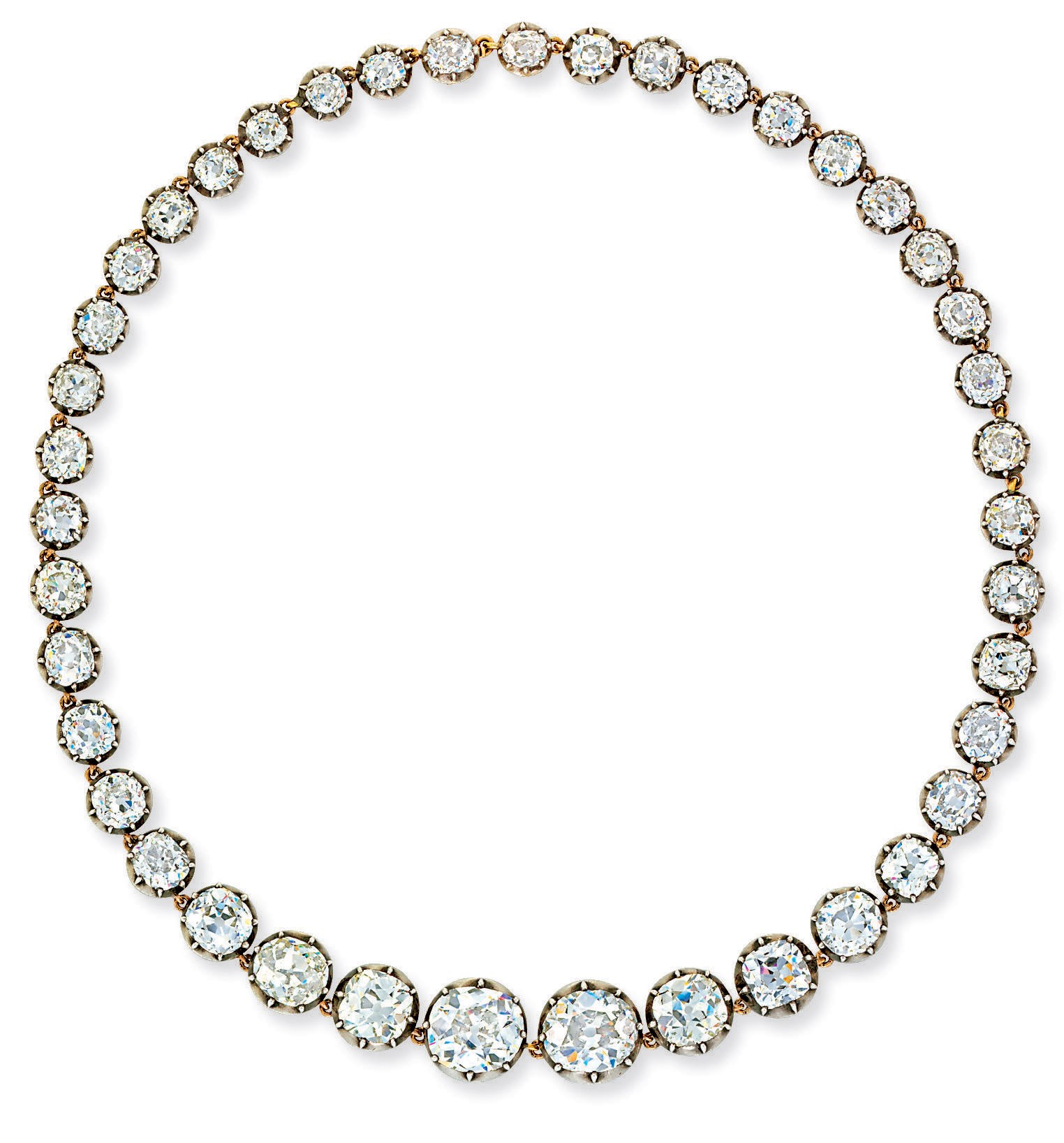 AN ANTIQUE DIAMOND RIVIERE