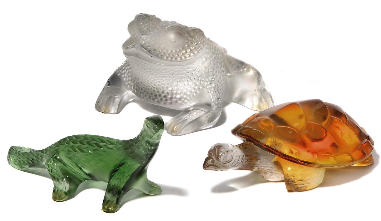 Three Lalique Reptiles