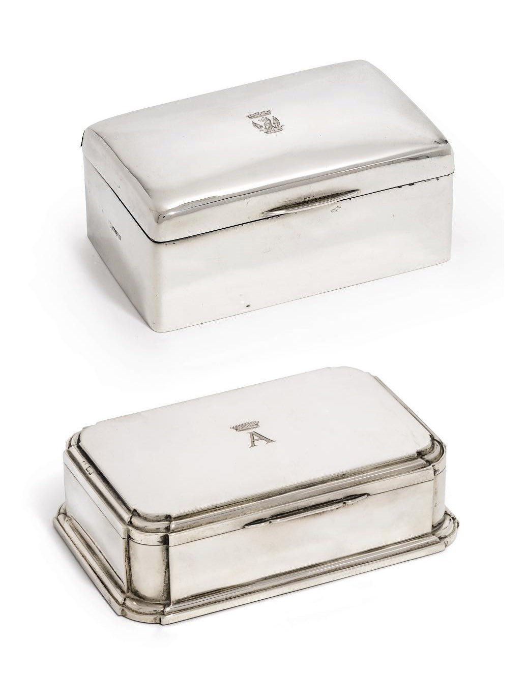 TWO GEORGE V SILVER CIGARETTE-BOXES