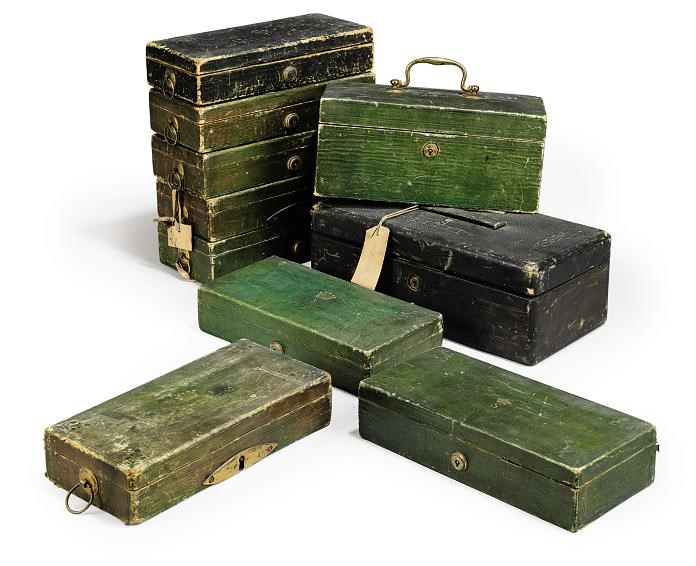 A COLLECTION OF TEN VICTORIAN LEATHER DOCUMENT BOXES