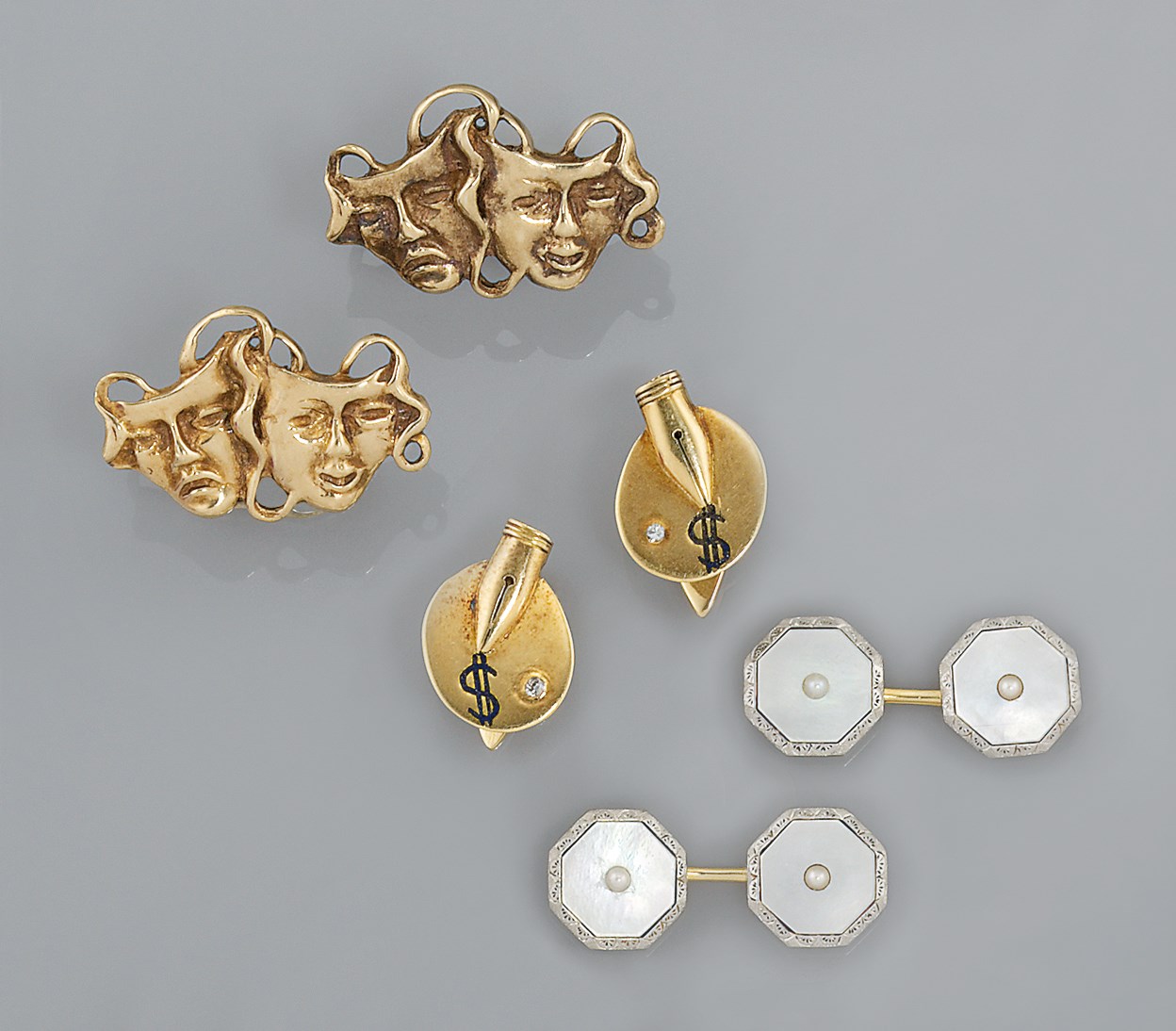 Four pairs of cufflinks