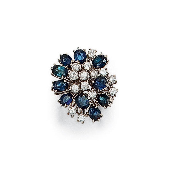 BAGUE SAPHIRS ET DIAMANTS