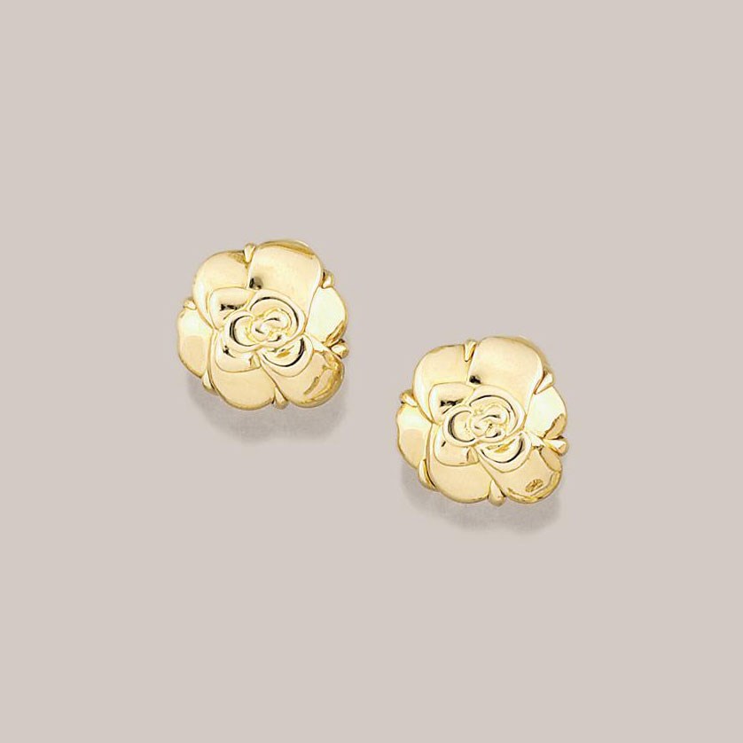 A pair of 'Camelia' earclips, by Chanel