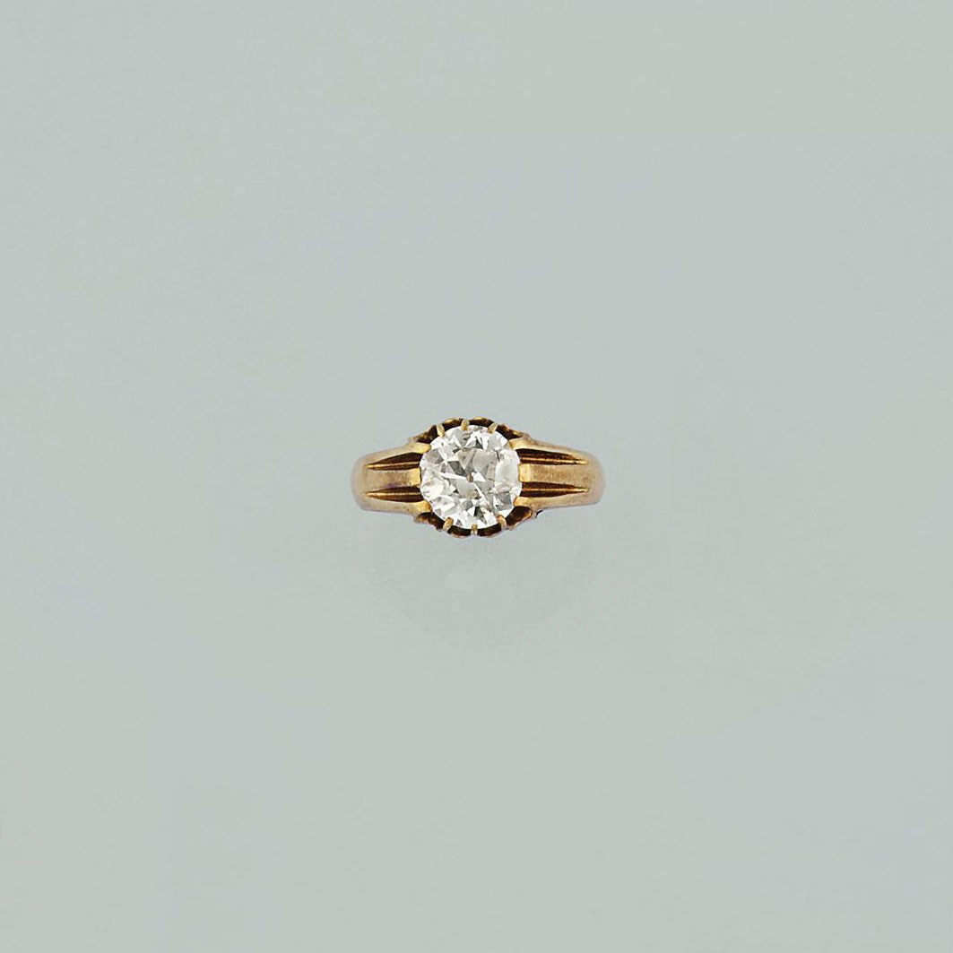 A diamond single-stone ring