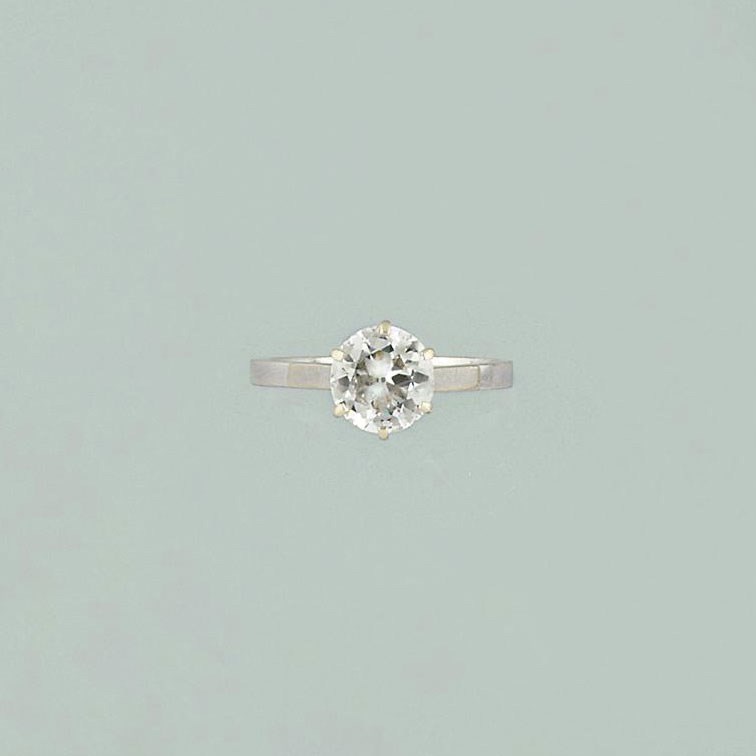 A diamond single-stone ring