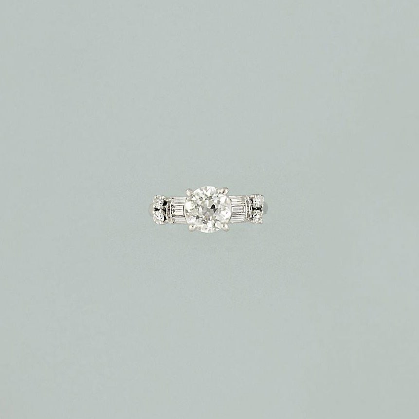 A diamond single-stone ring