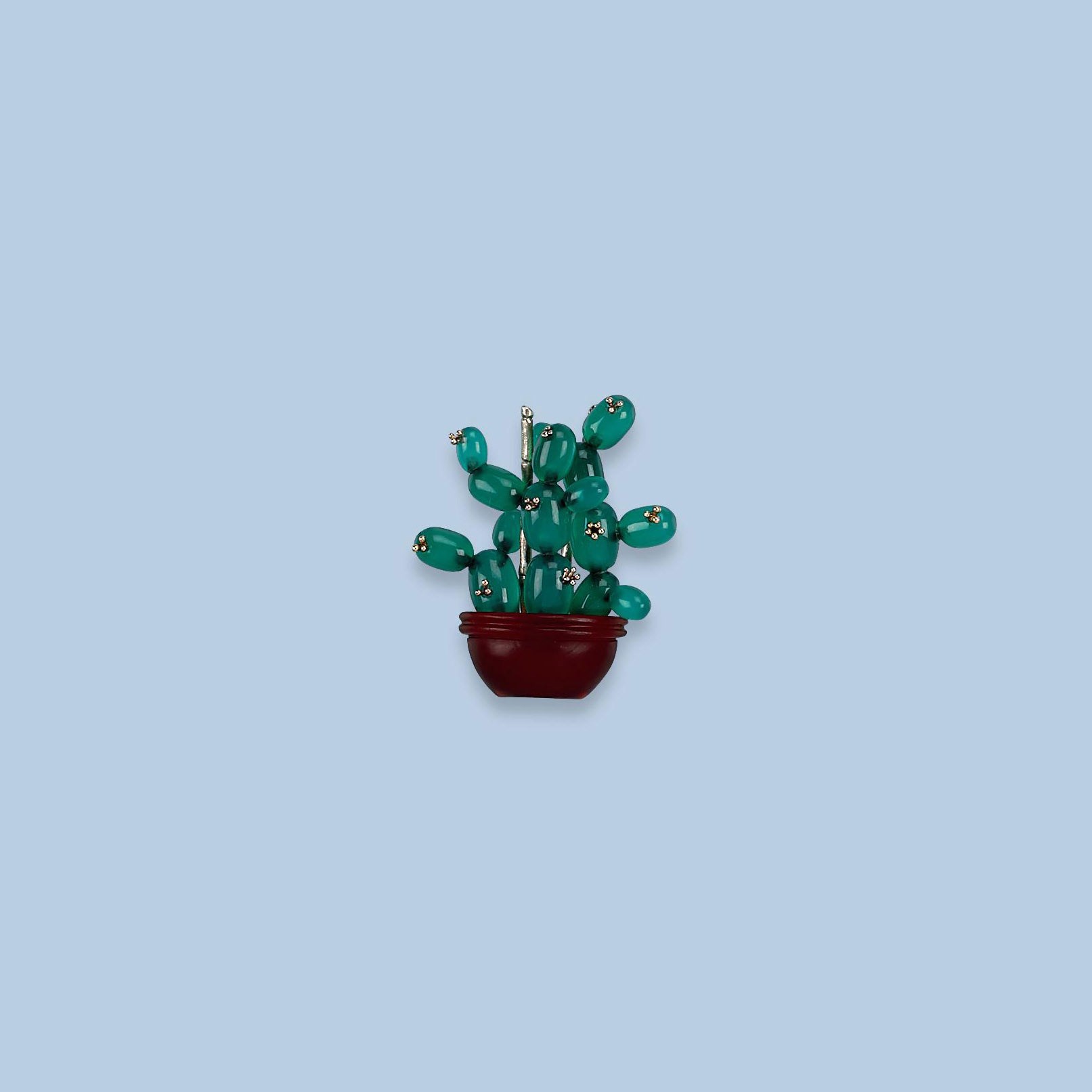 A QUARTZ CACTUS BROOCH