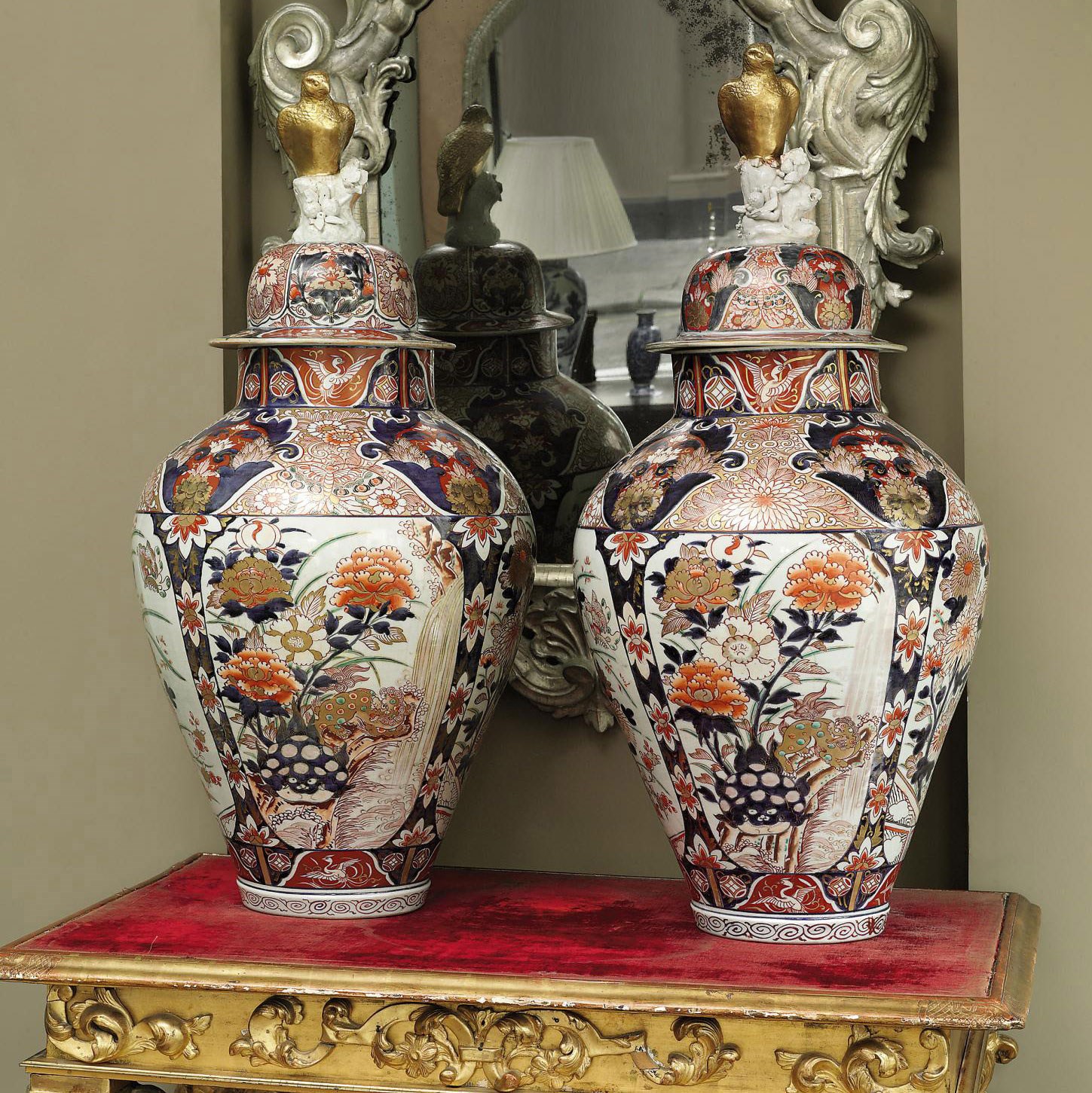 A Pair of Imari Vases and Covers