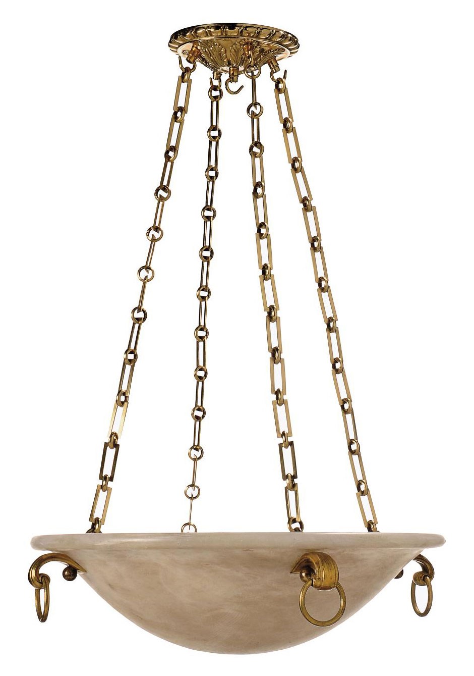 AN ALABASTER HANGING LIGHT