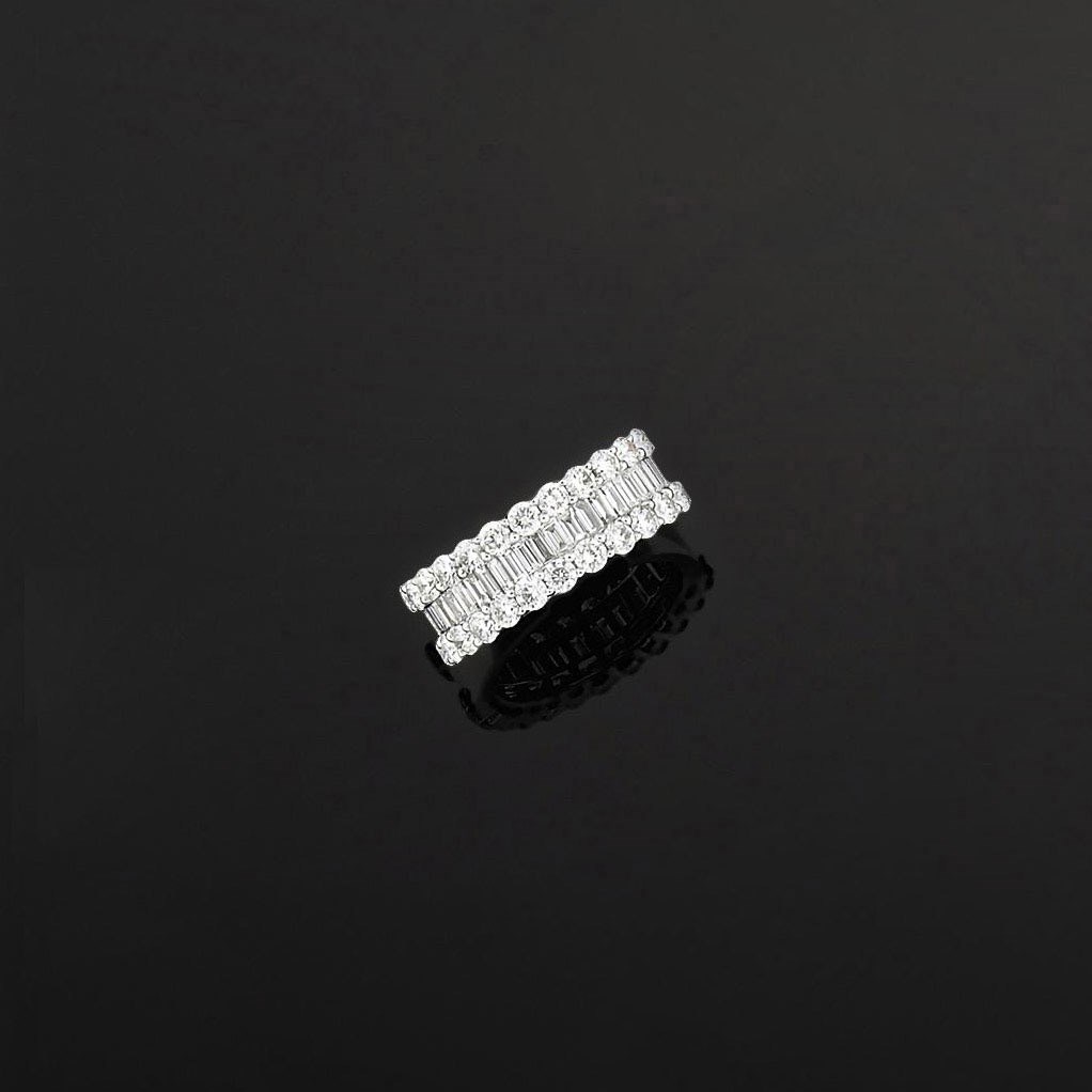 A diamond half-hoop ring