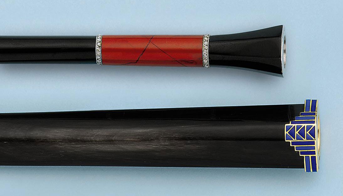 Two French art deco cigarette holders