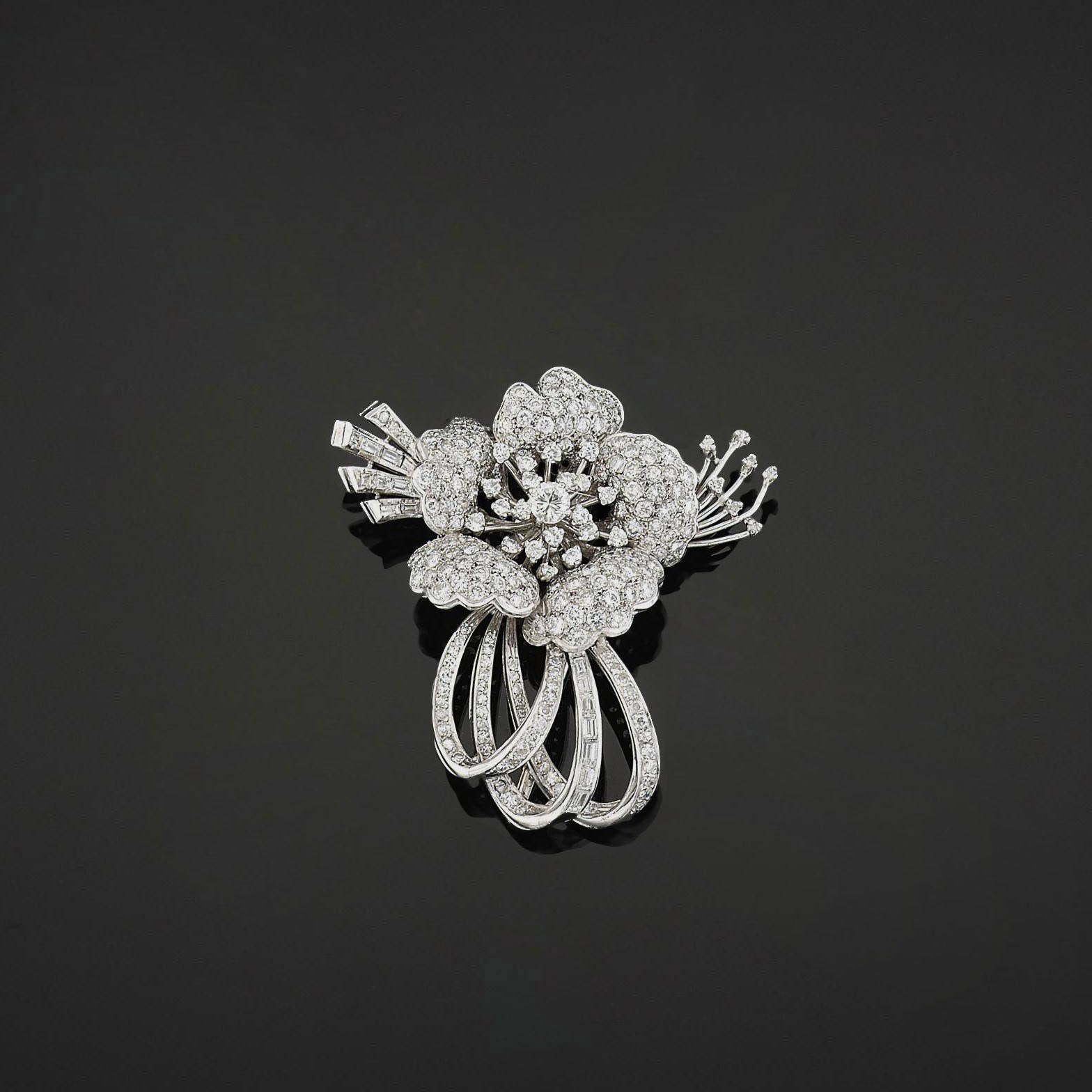 A diamond spray brooch