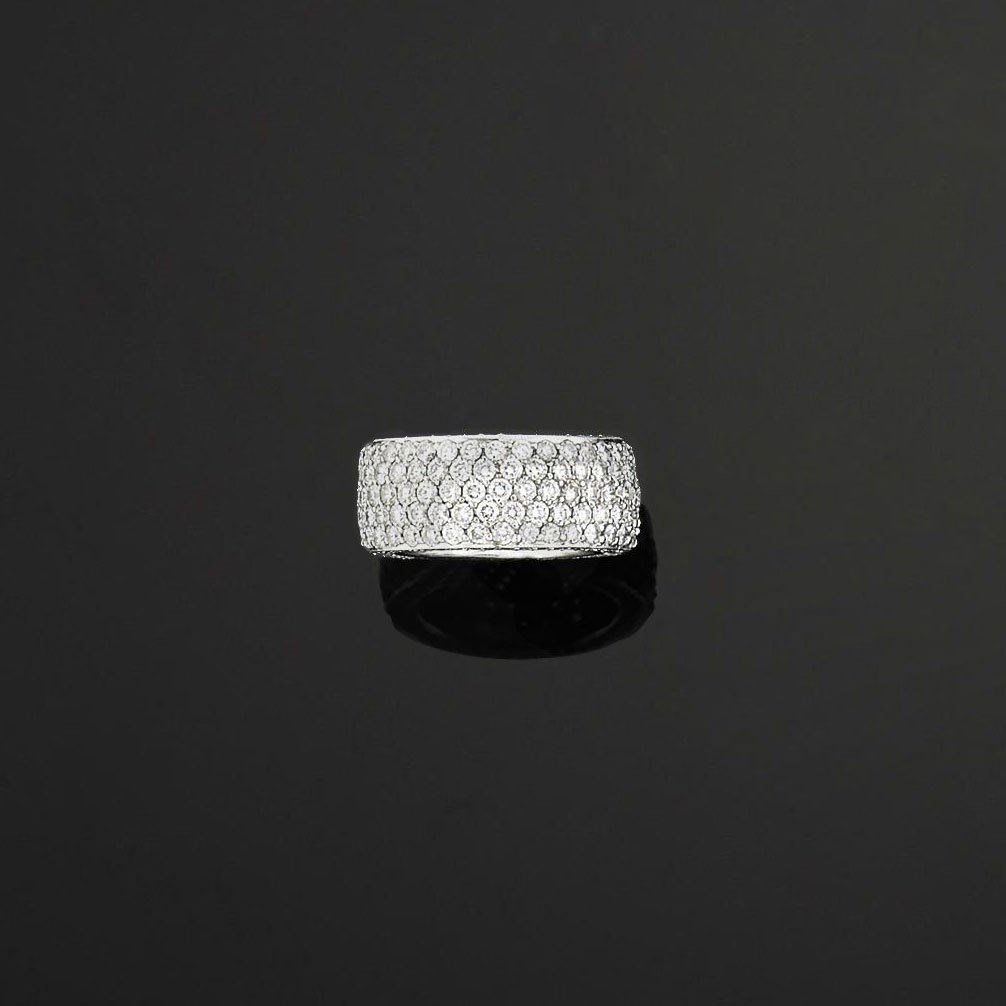 A diamond band ring