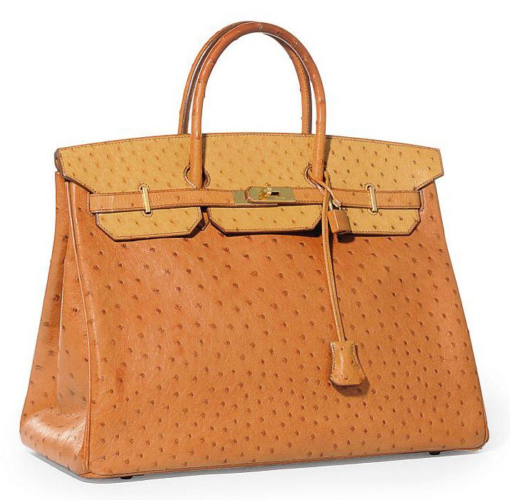 A BI-COLOUR OSTRICH 'BIRKIN' BAG