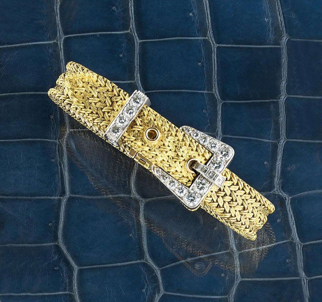 A diamond-set bracelet watch, by Kutchinsky