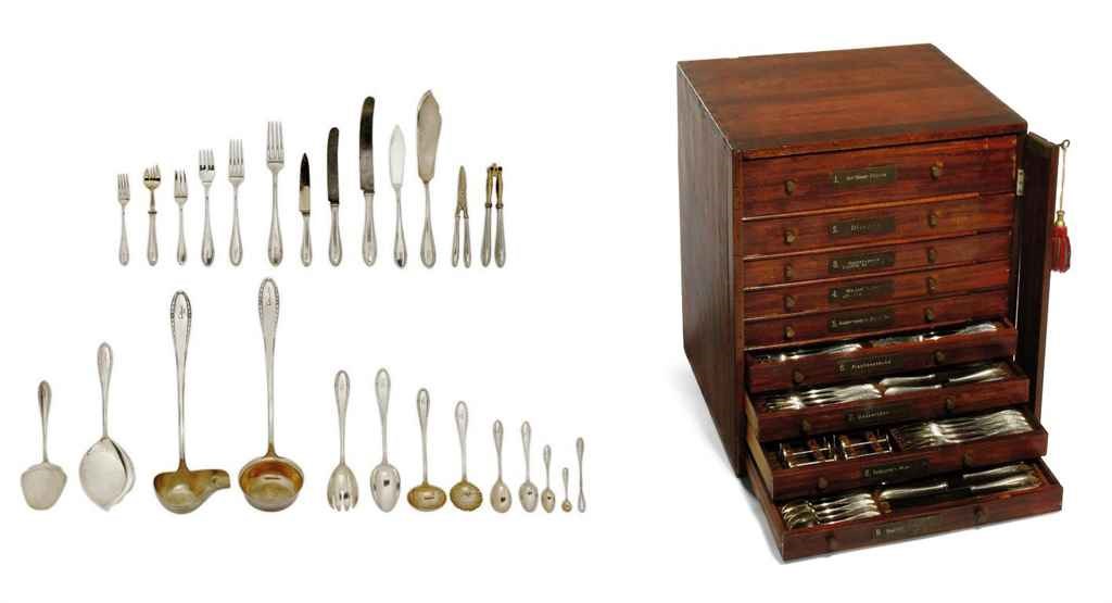 A LARGE AND EXTENSIVE GERMAN SILVER TABLE SERVICE