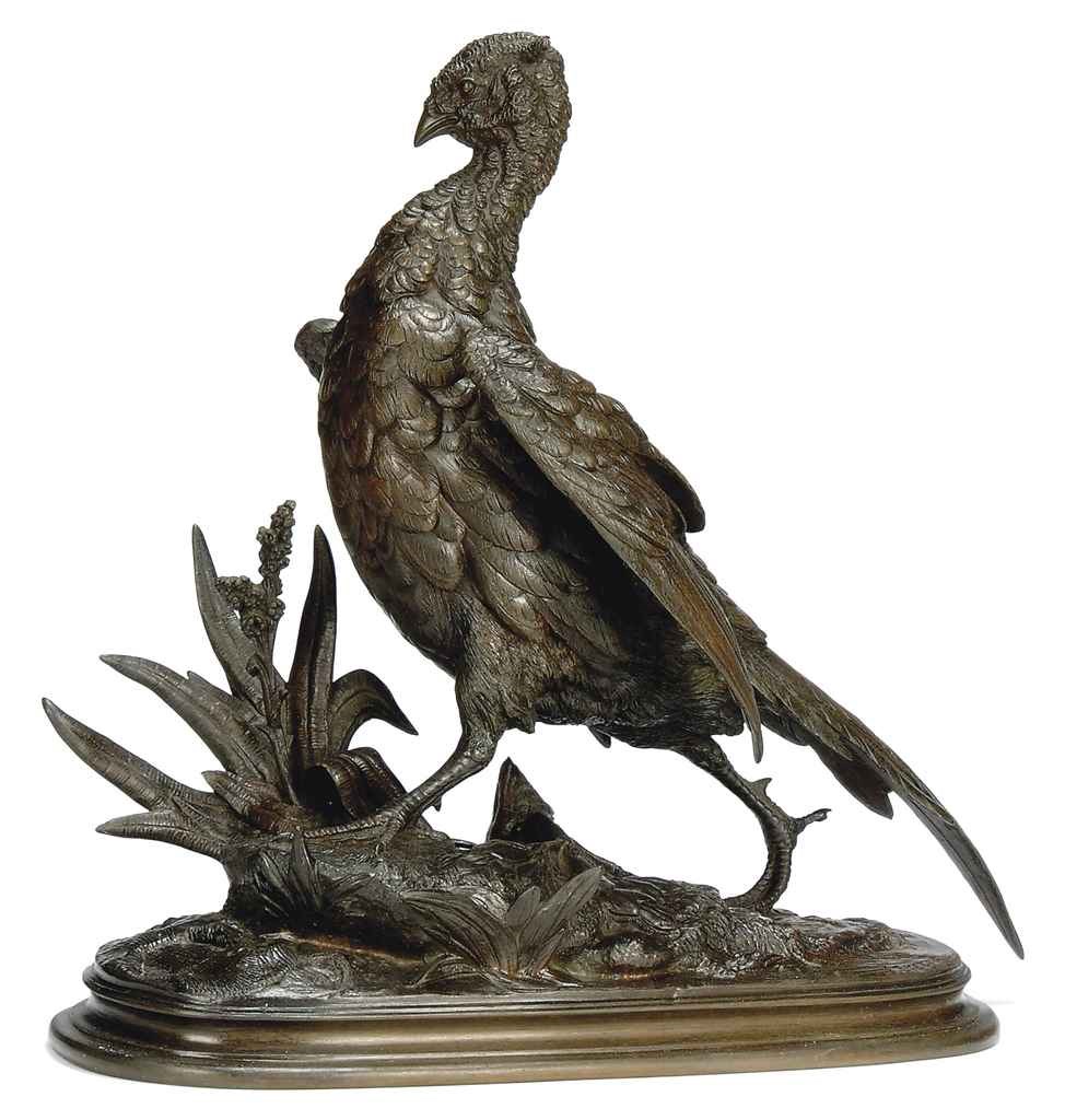 A FRENCH BRONZE MODEL OF A PHEASANT