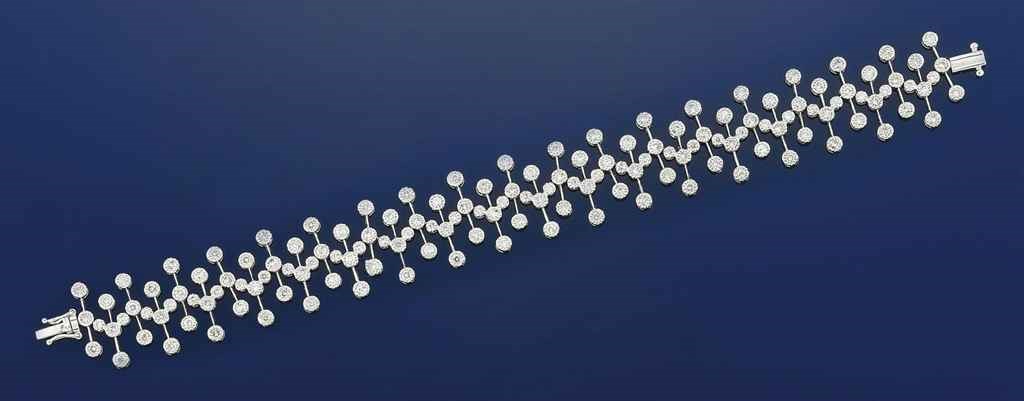 A fancy-link diamond bracelet