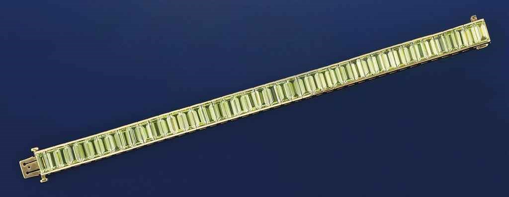 A peridot bracelet