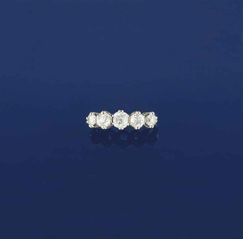 A diamond five-stone ring