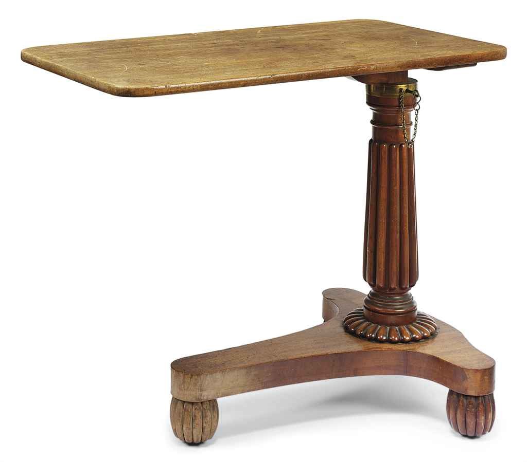 A GEORGE IV ADJUSTABLE MAHOGANY READING TABLE