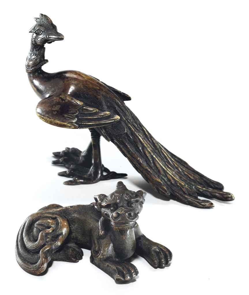 TWO CHINESE BRONZE FIGURES,