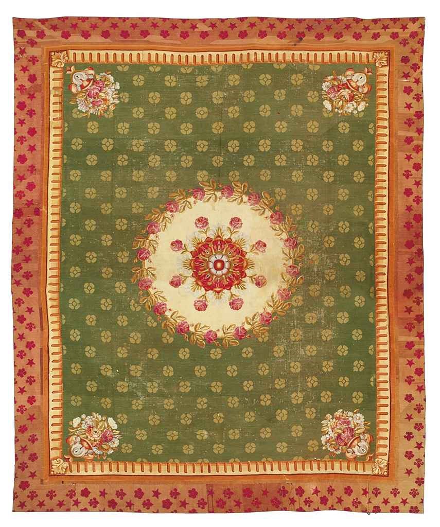 An antique Aubusson carpet