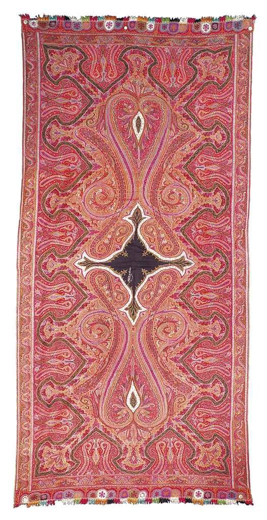 A LONG JAMAWAR SHAWL WITH ORIGINAL BOX