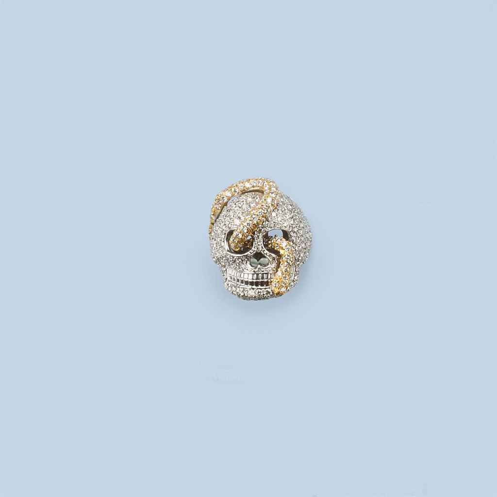 A DIAMOND SKULL RING