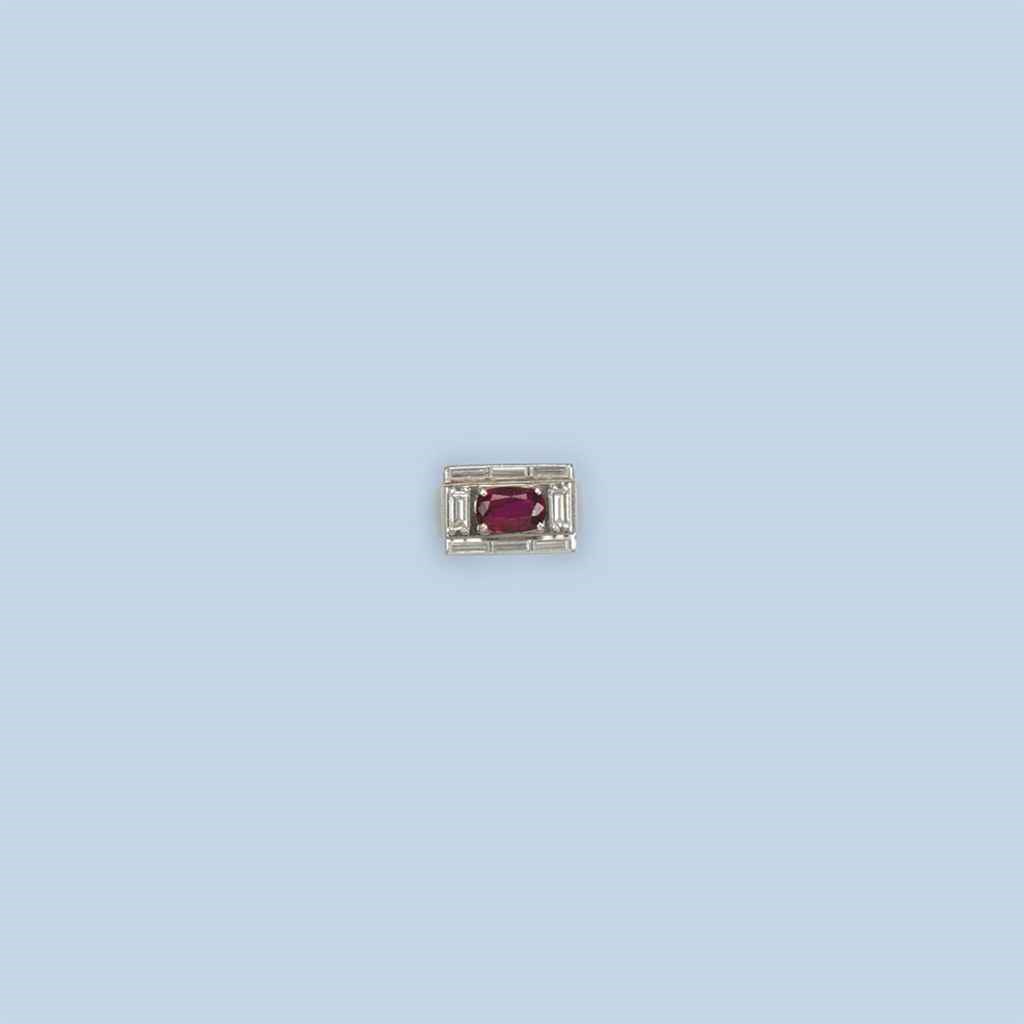 A RETRO RUBY AND DIAMOND RING