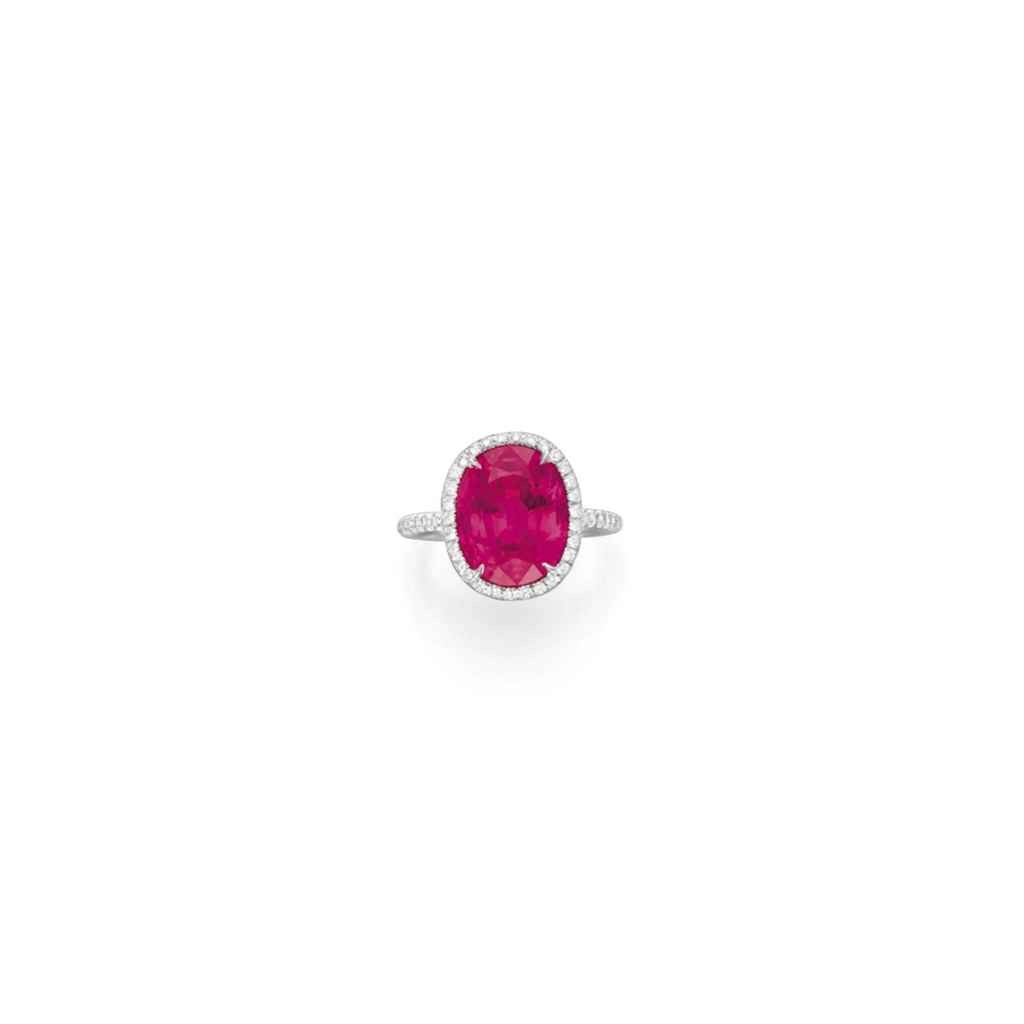 A RUBY AND DIAMOND RING