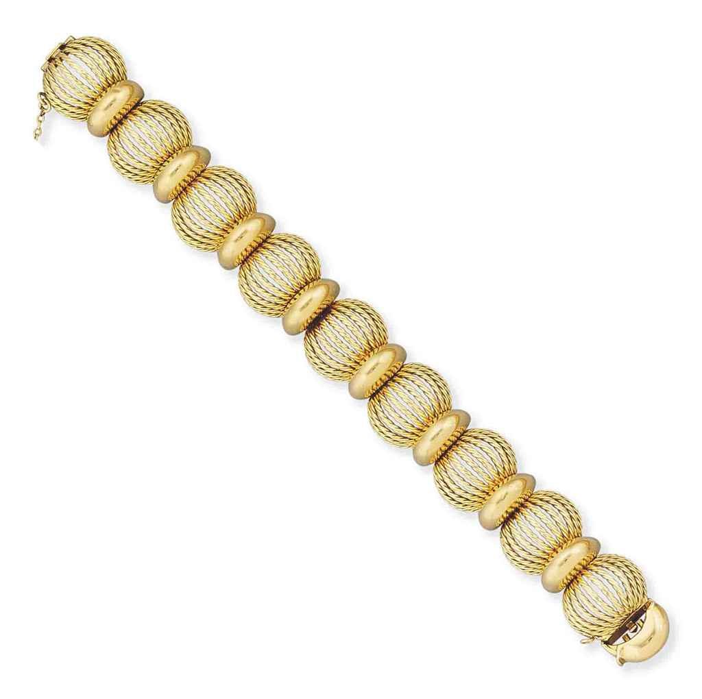 A fancy-link bracelet