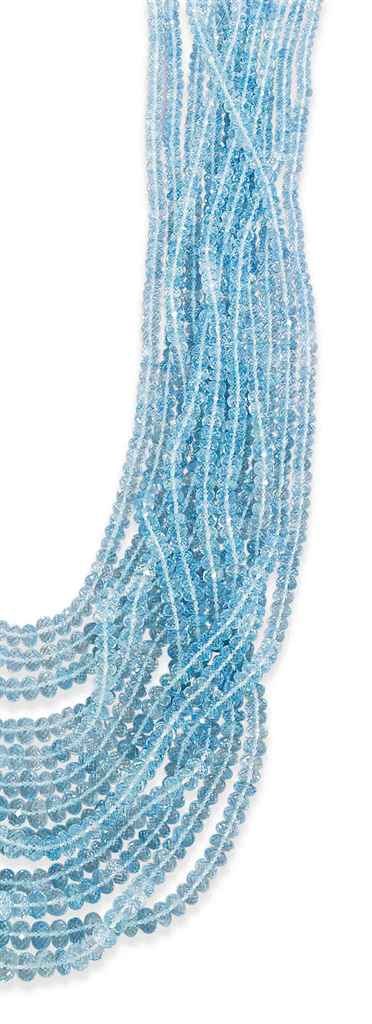 An aquamarine necklace