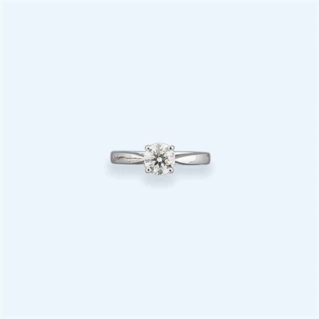 A diamond single-stone ring