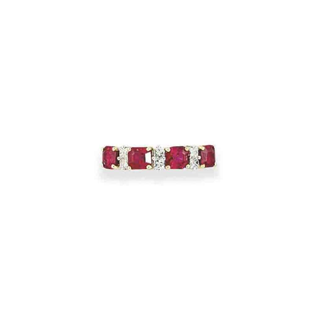 A ruby and diamond ring