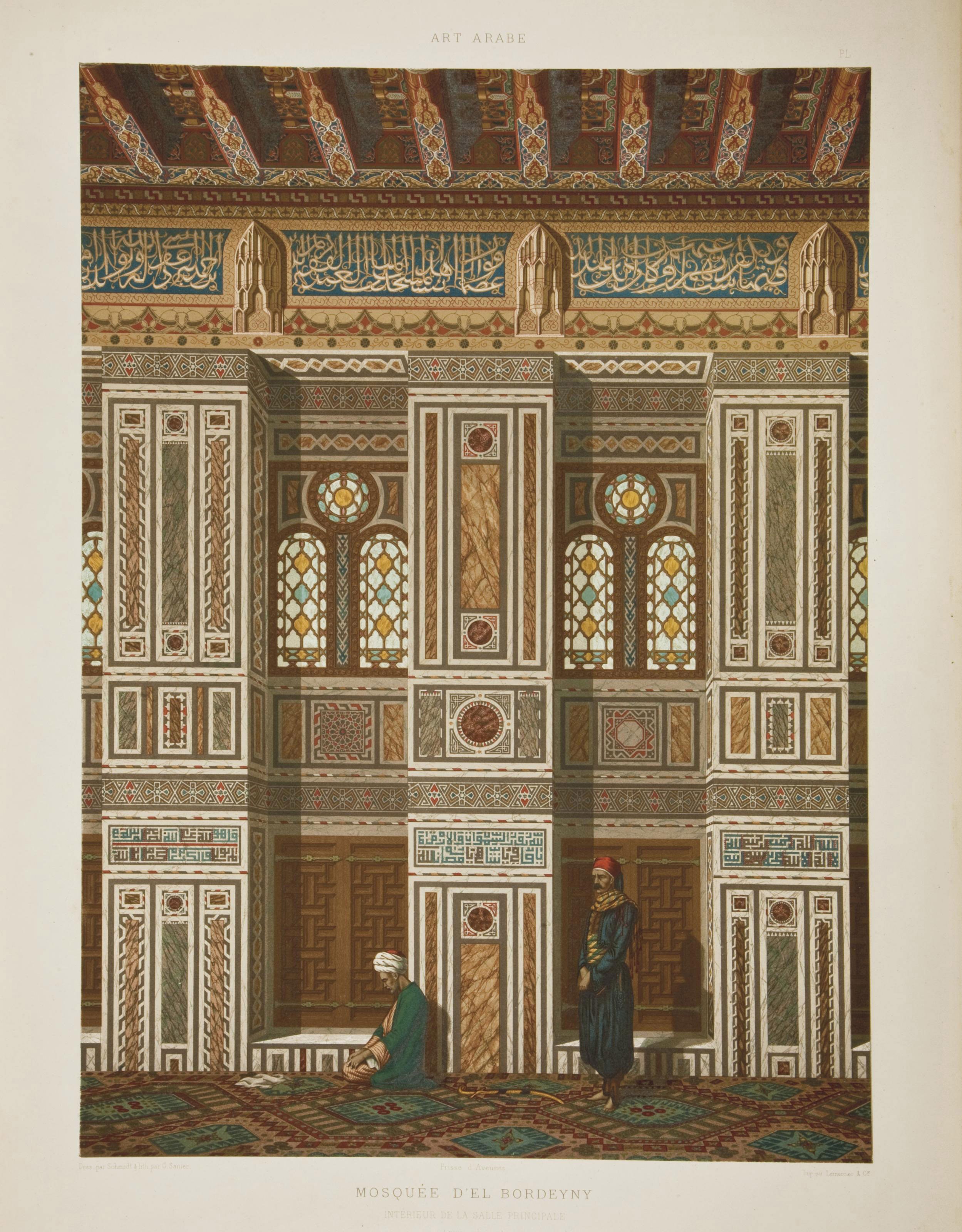PRISSE D'AVENNES, Achille Constant (1807-1879). L'Art arabe d'après les monuments du Kaire depuis le VIIe siècle jusqu'à la fin du XVIIIe. Paris: Morel, 1877.
