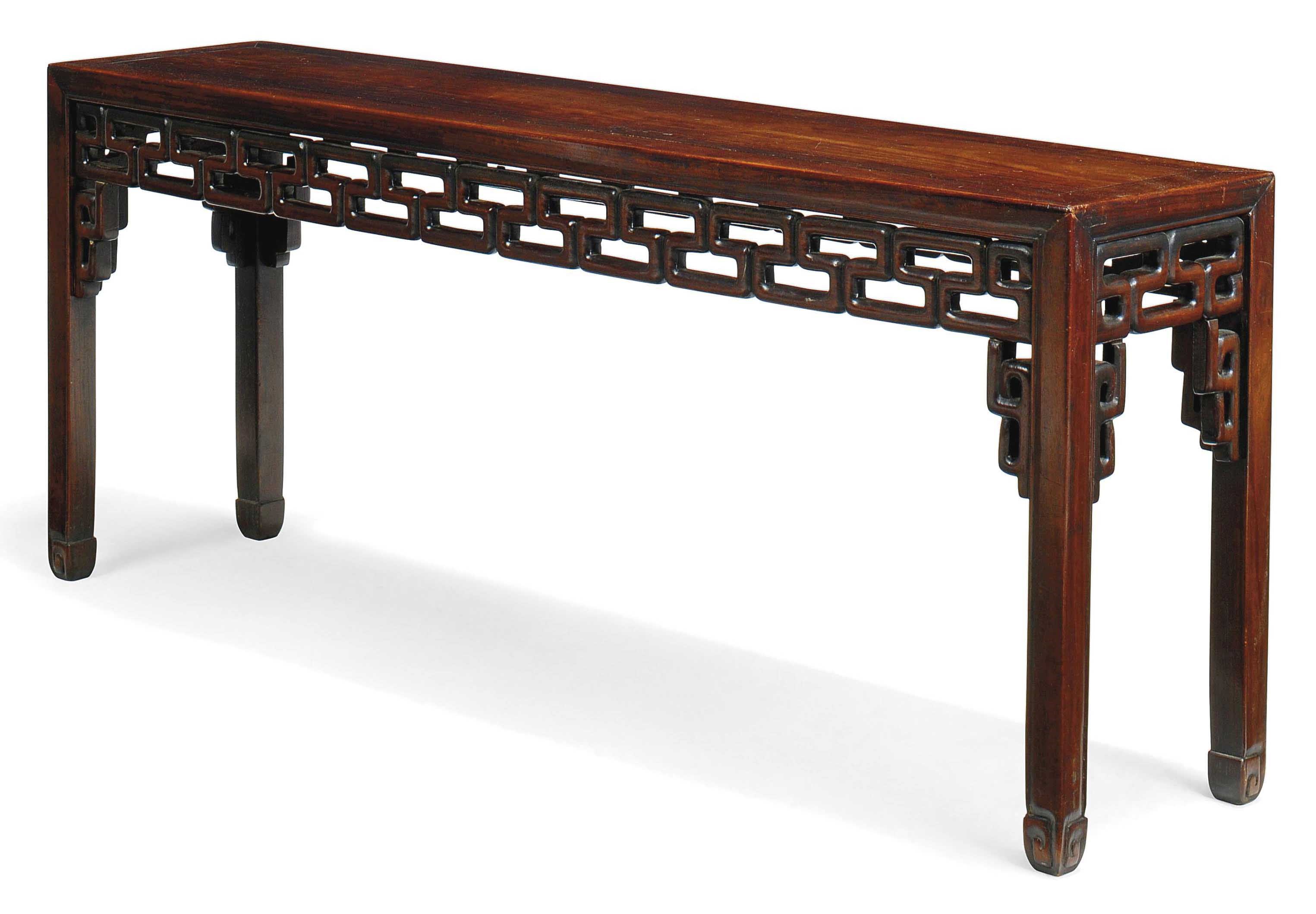 A CHINESE HARDWOOD BENCH