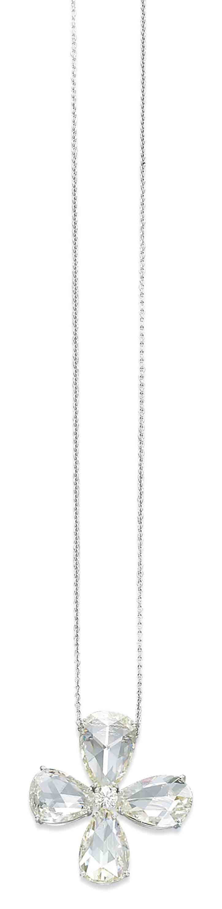 A DIAMOND CROSS PENDANT