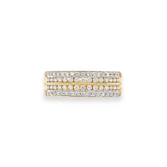 A diamond band ring