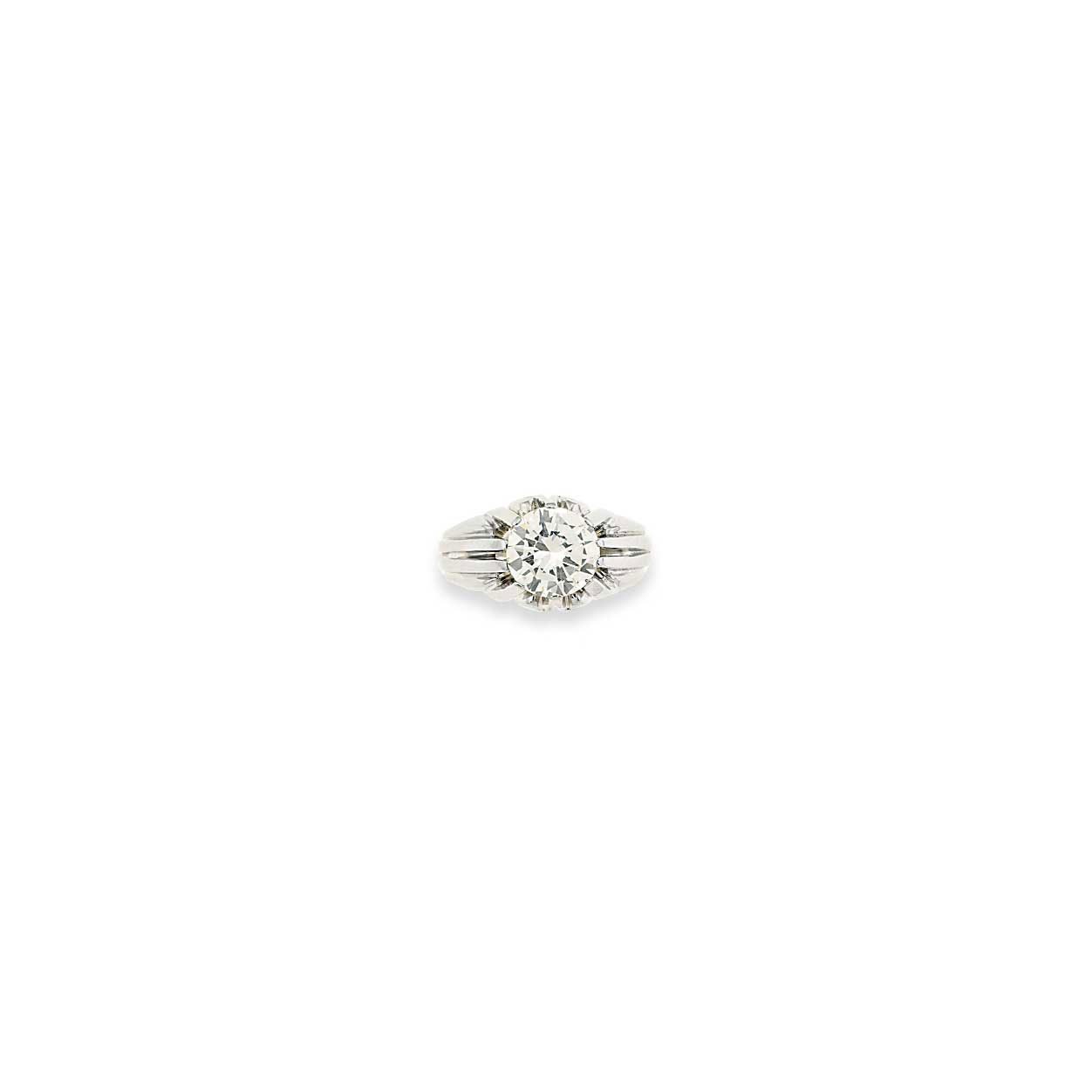 A single-stone diamond ring