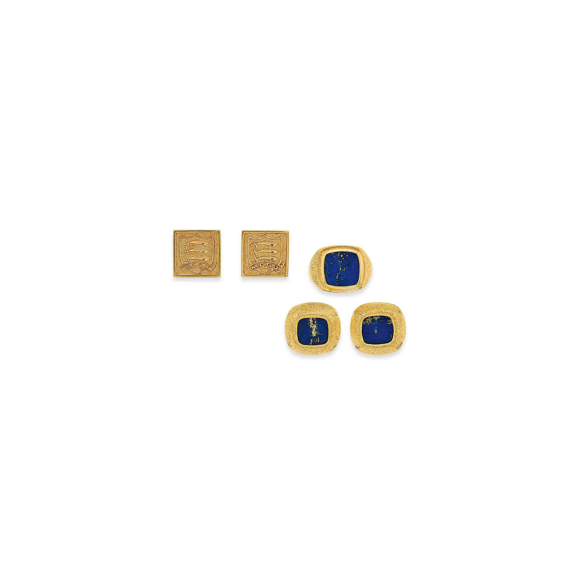 Two pairs of cufflinks and a ring, by Kutchinsky