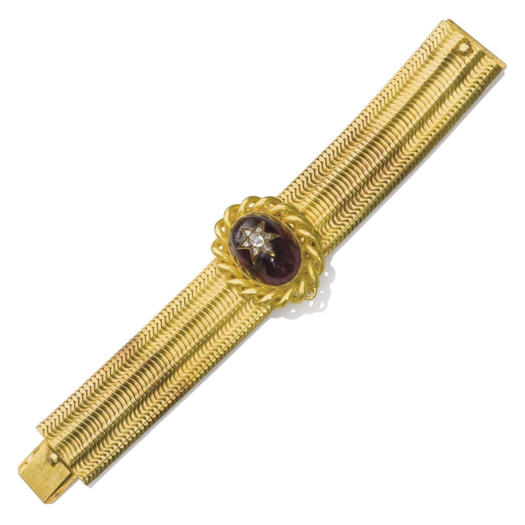 BRACELET GRENAT ET DIAMANTS
