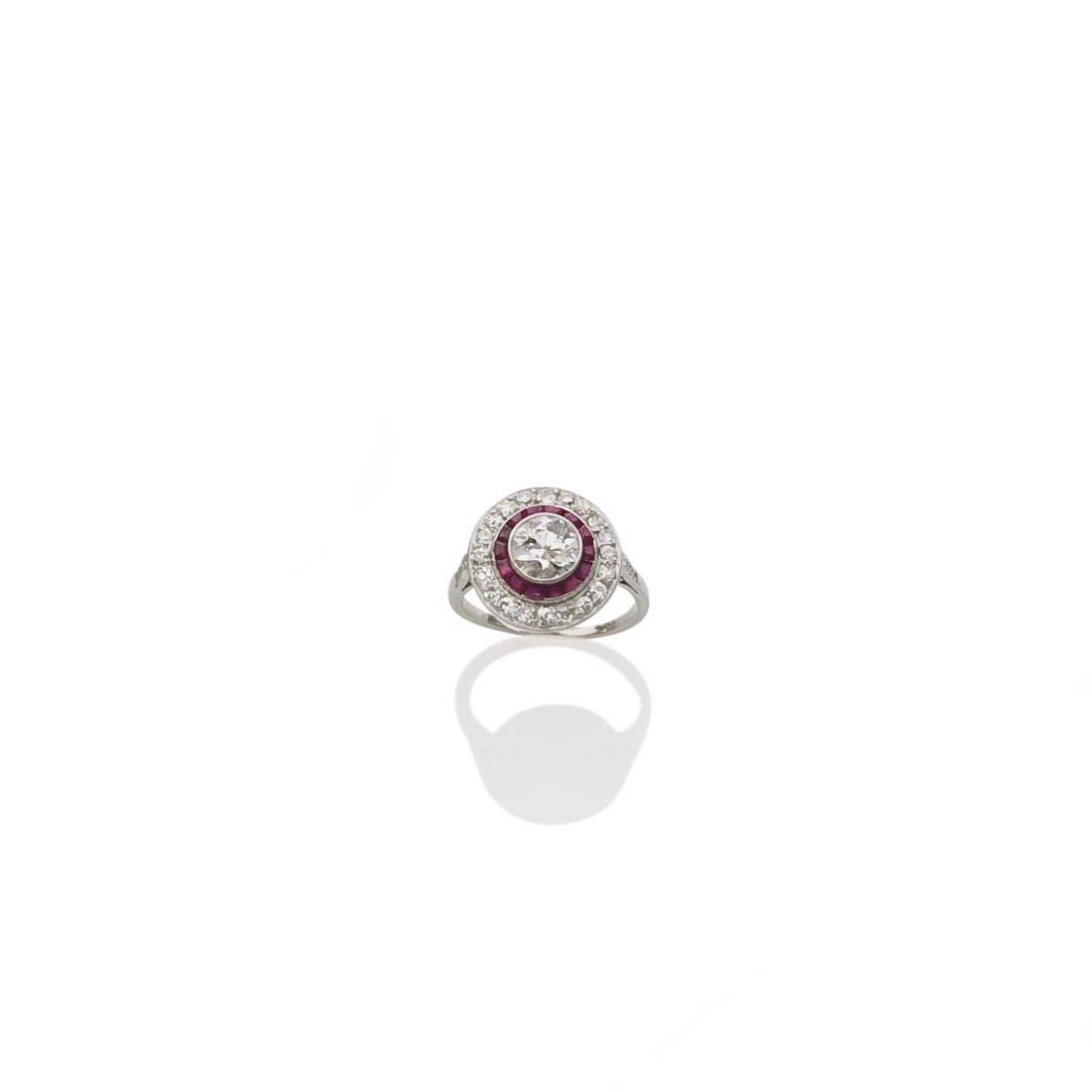 BAGUE RUBIS ET DIAMANTS