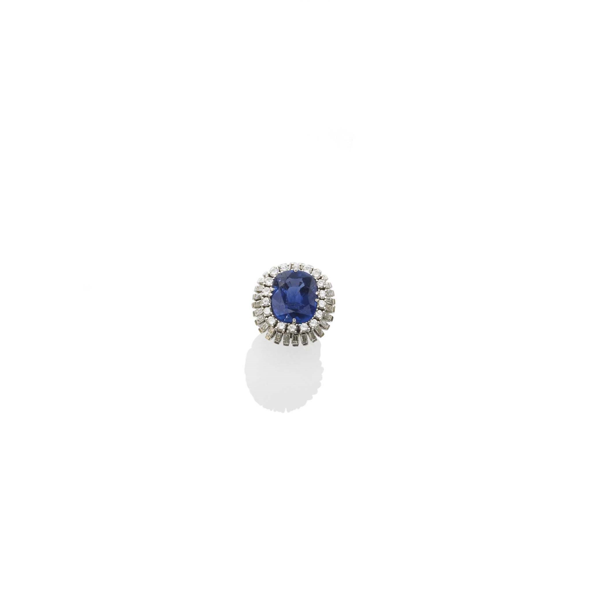 BAGUE SAPHIR ET DIAMANTS