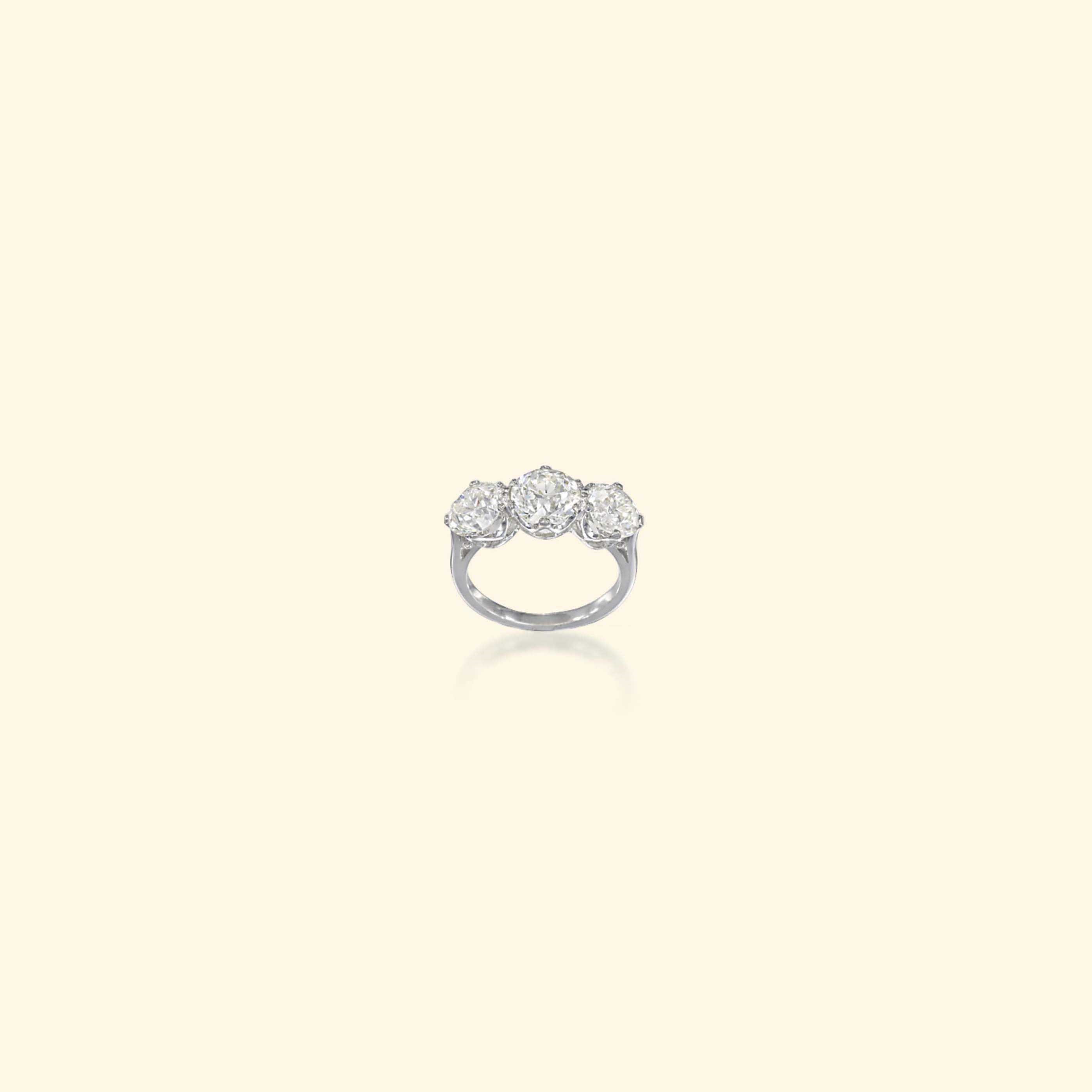 A DIAMOND THREE-STONE RING