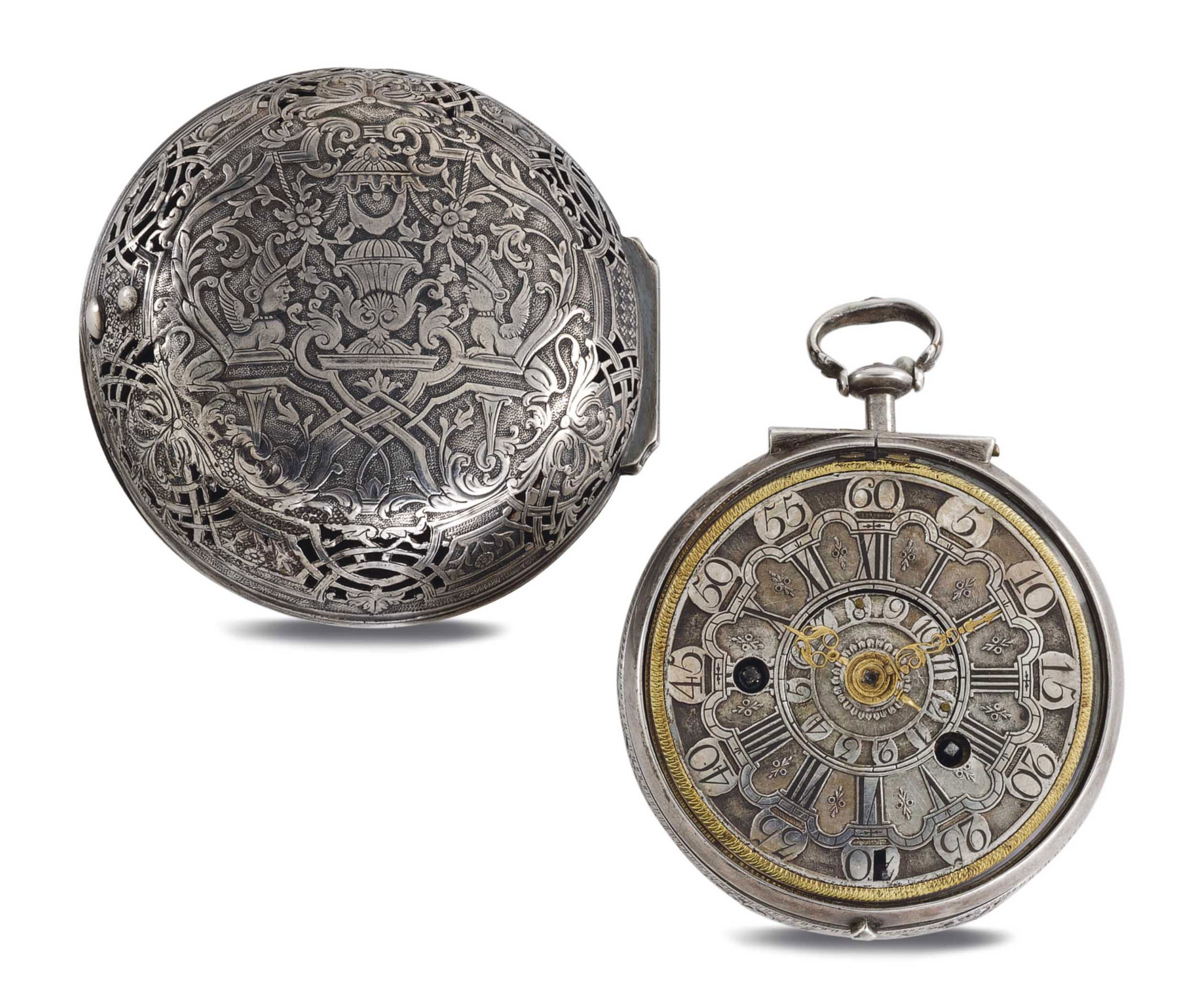 WINDMILLS & BENNET. AN OVERSIZED SILVER OPENFACE VERGE WATCH WITH ALARM